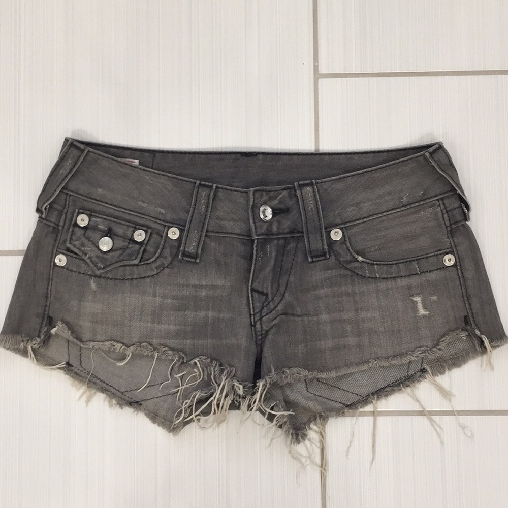 True Religion Gray Denim Shorts. Size 26.